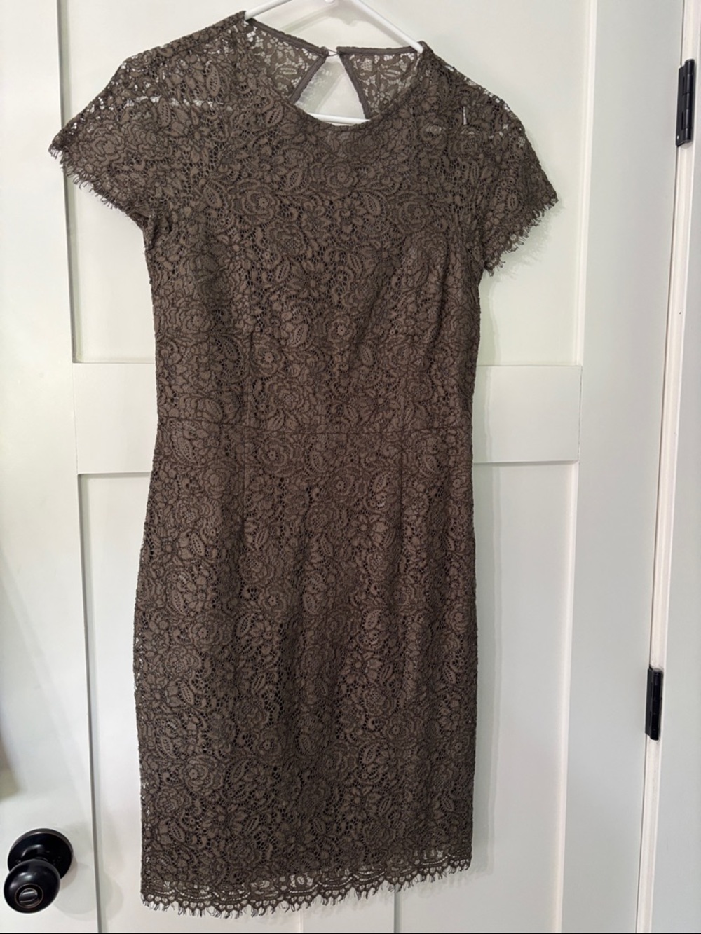 Banana Republic Army Green Lace Midi Dress
